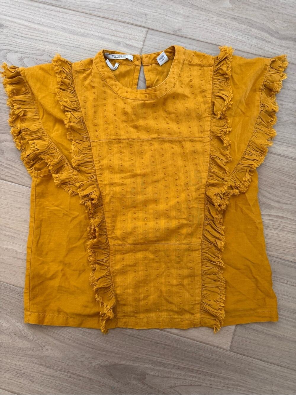 Scotch & Soda Mustard Yellow Textured Dot Top